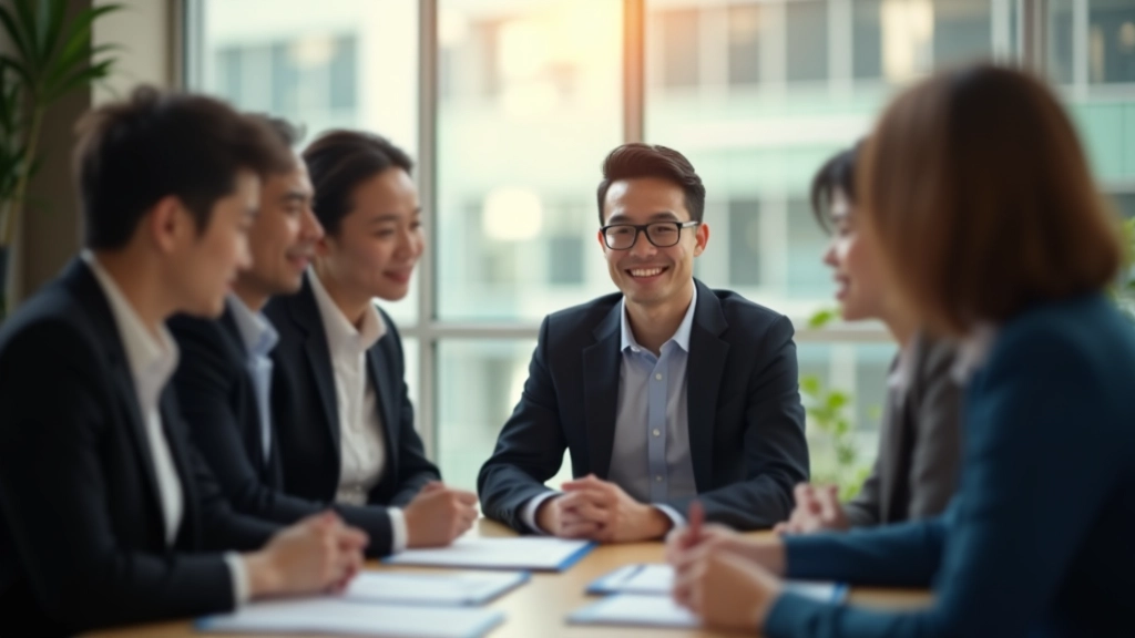 Team having a discussion in a modern office