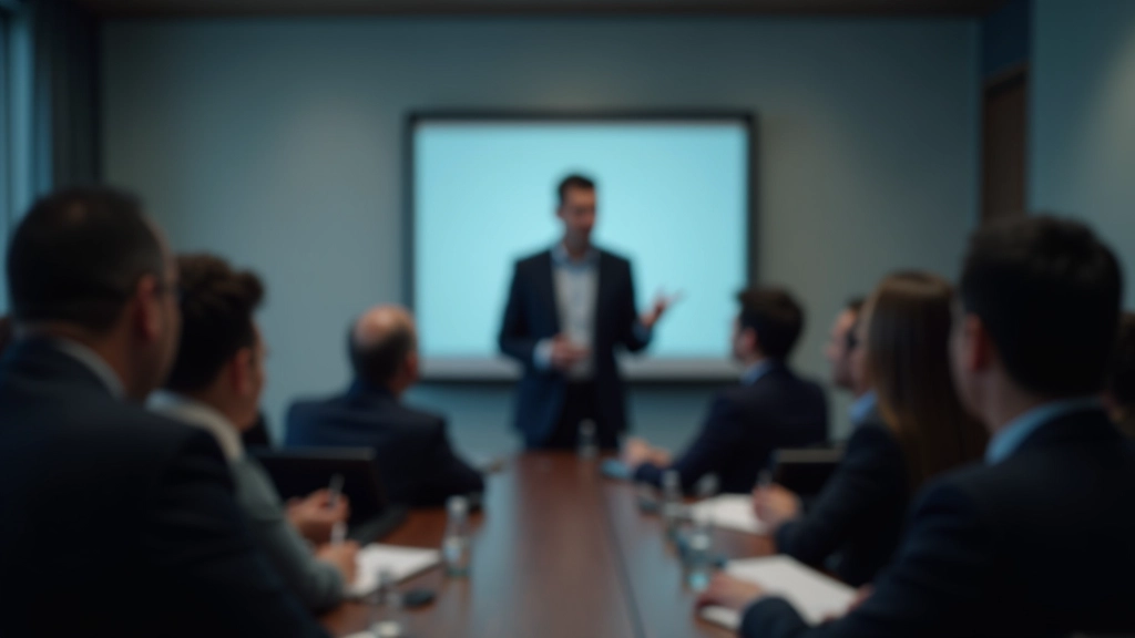 Corporate professionals presenting